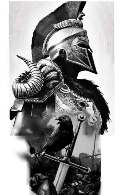 Эскиз тату воин