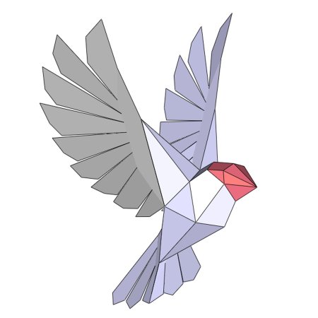 Паперкрафт птица схема