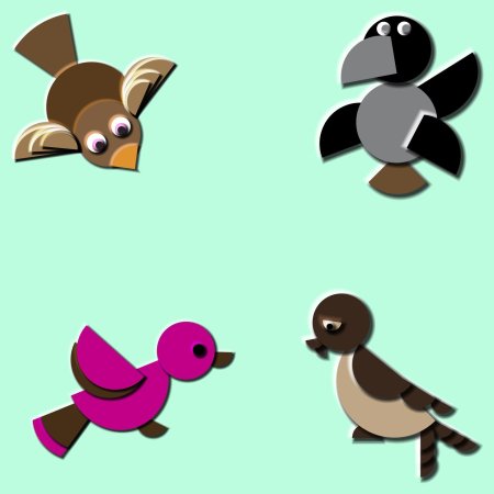 Аппликация птица