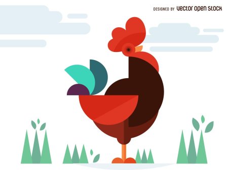 Петух из геометрических фигур