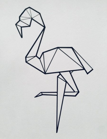 Фламинго из геометрических фигур