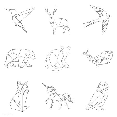 Геометрические животные простые