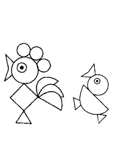 Птица из геометрических фигур