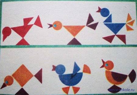 Птица из геометрических фигур