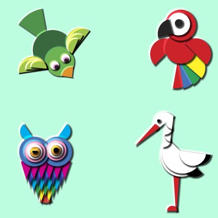 Птица из геометрических фигур