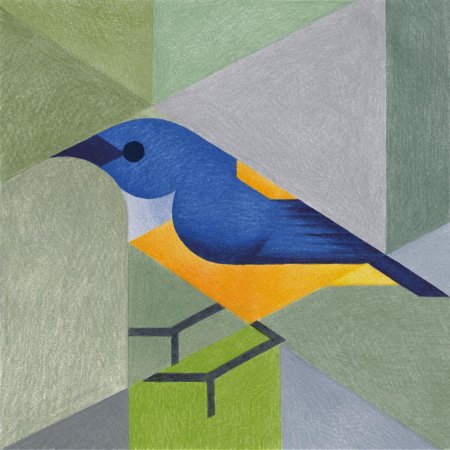 Птица из геометрических фигур