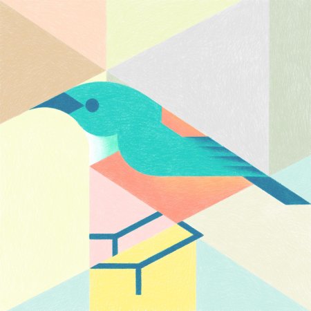 Птица из геометрических фигур