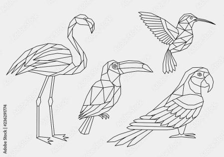 Стилизованные животные в геометрических фигурах