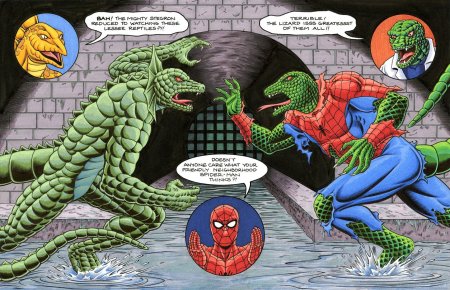 Ящер человек паук комикс