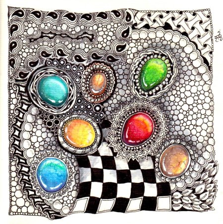 Зентанглы драгоценные камни