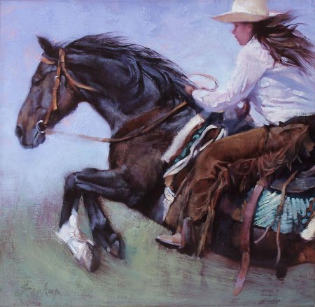 Американская живопись родео ковбой