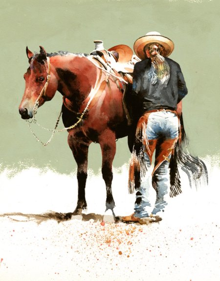 Ковбой акварель