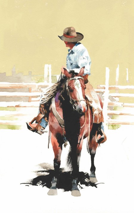 Ковбой акварель
