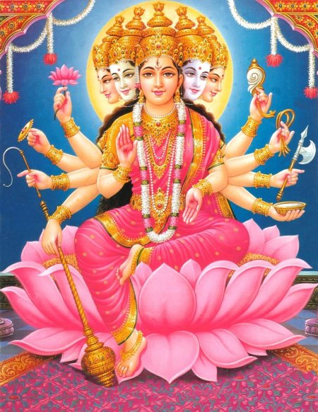 Многорукая индийская богиня лакшми