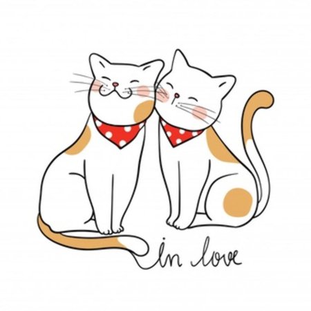 Влюбленные коты мультяшные