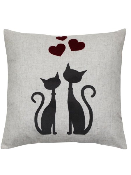 Подушка влюбленные коты