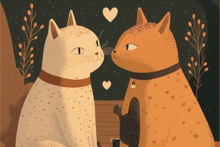 Коты любовь рисунки