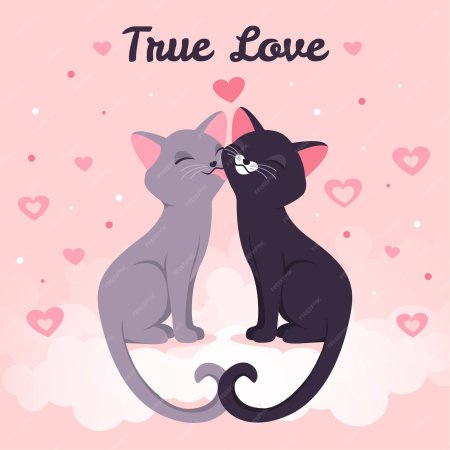 Котики любовь мультяшные