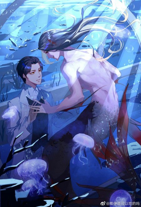 Русалка аниме арт