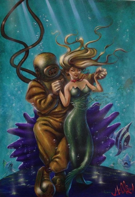 Русалка и водолаз