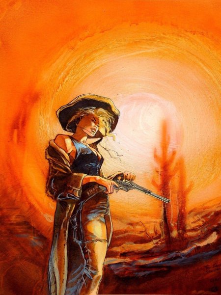 Девушка ковбой арт