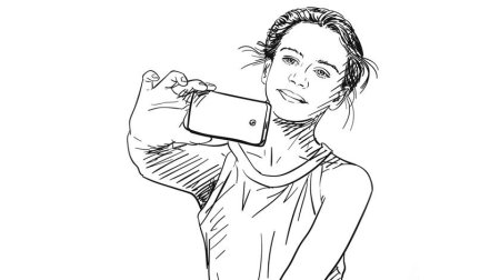 Раскраски девочки с айфонами