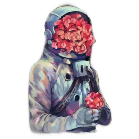 Космонавт с цветами