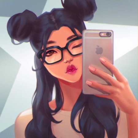 Девушка в очках арт