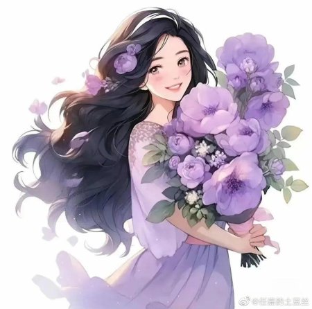 Девушка с цветами рисунок