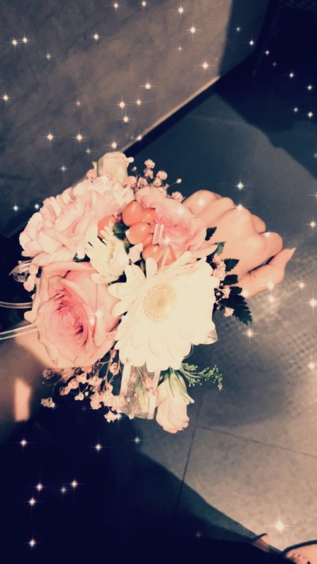 Красивое селфи с цветами