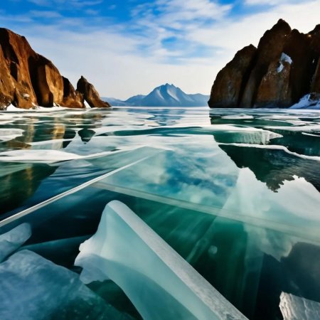 Байкал зимой лед