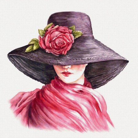 Дама в шляпке с цветами