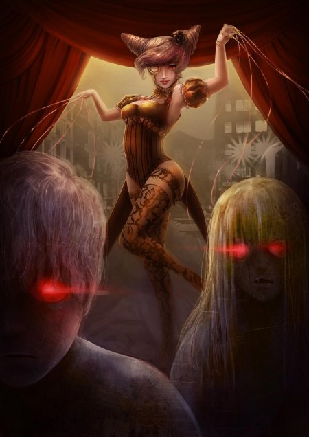 Арлекин кукловод фэнтези арт