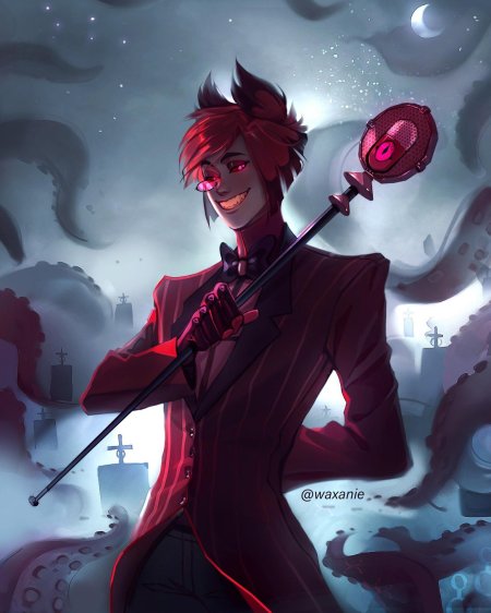 Аластор отель хазбин арт человек