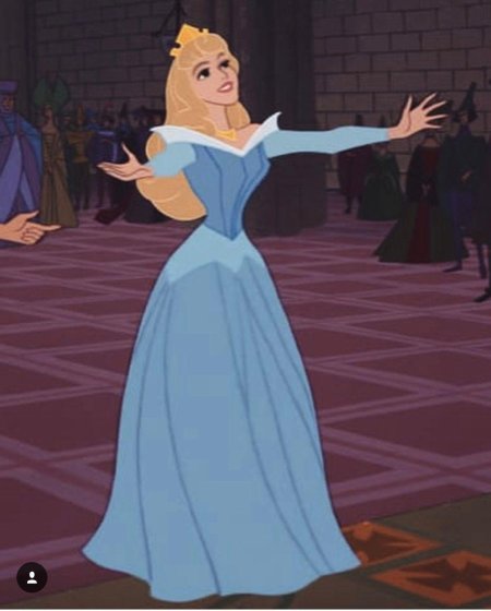 Принцесса аврора в голубом платье