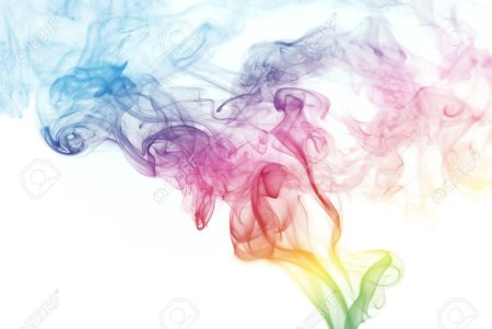 Цветной дым на белом фоне