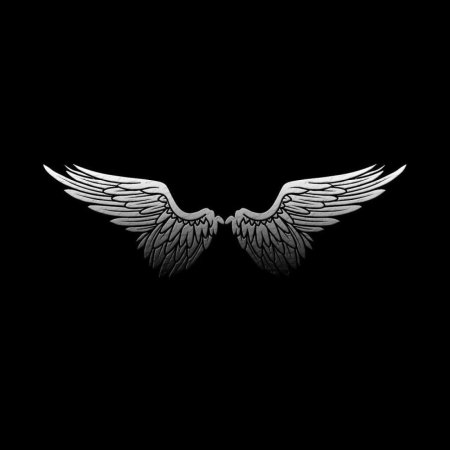 Крылья ангела на черном фоне