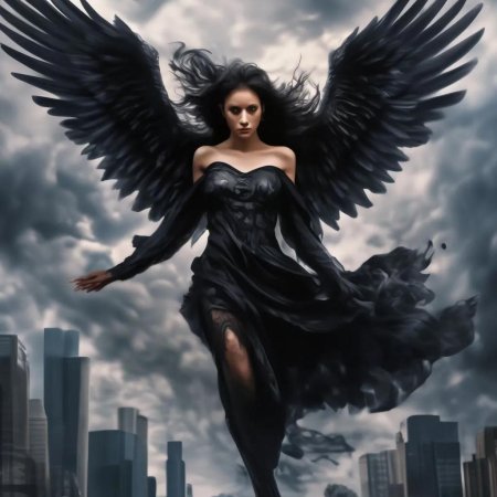 Ангел с черными крыльями
