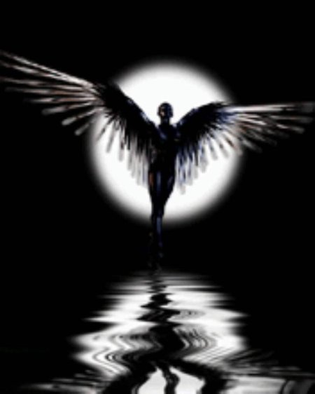 Ангел на черном фоне