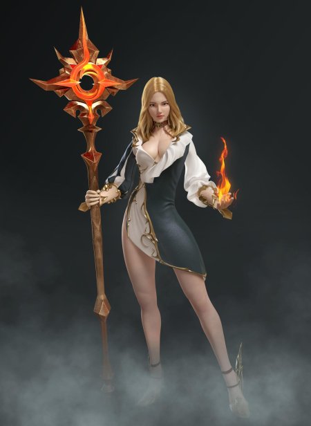 Девушка с посохом