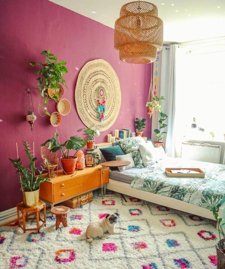 Стиль бохо в интерьере спальни