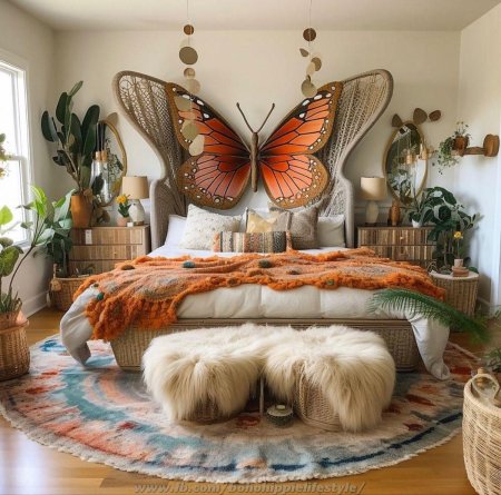 Спальня в стиле сканди бохо