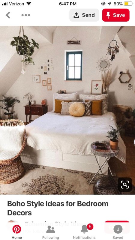 Спальня в стиле сканди бохо