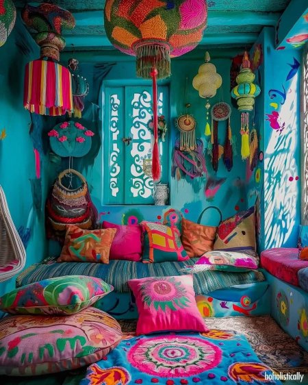 Бохо хиппи стиль в интерьере