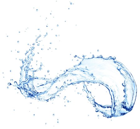 Всплеск воды на прозрачном фоне