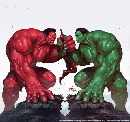 Красный халк против зеленого халка