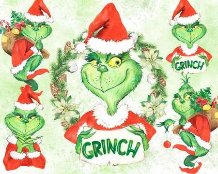 Новогодние рисунки с гринчем