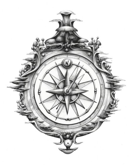 Компас тату эскиз