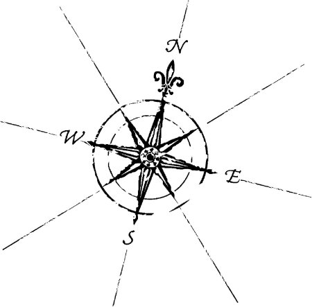 Компас роза ветров эскиз