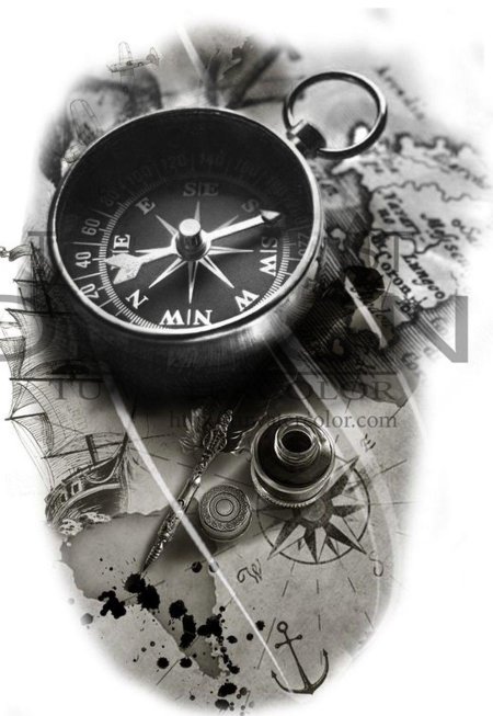 Компас с картой